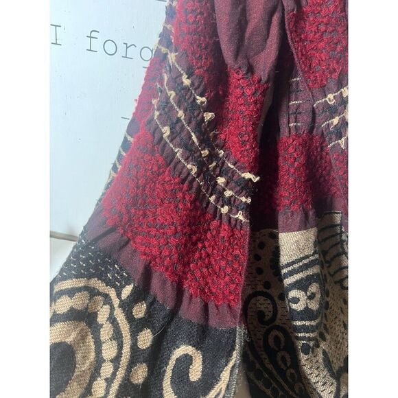 Chico's Whimsygoth Witchy Gothic Dark Floral Tapestry Scarf - Picture 4 of 7